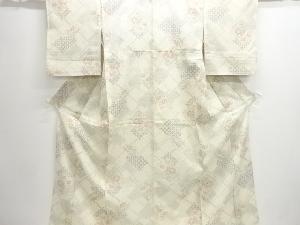 紗紬変わり色紙に花模様織り出し着物